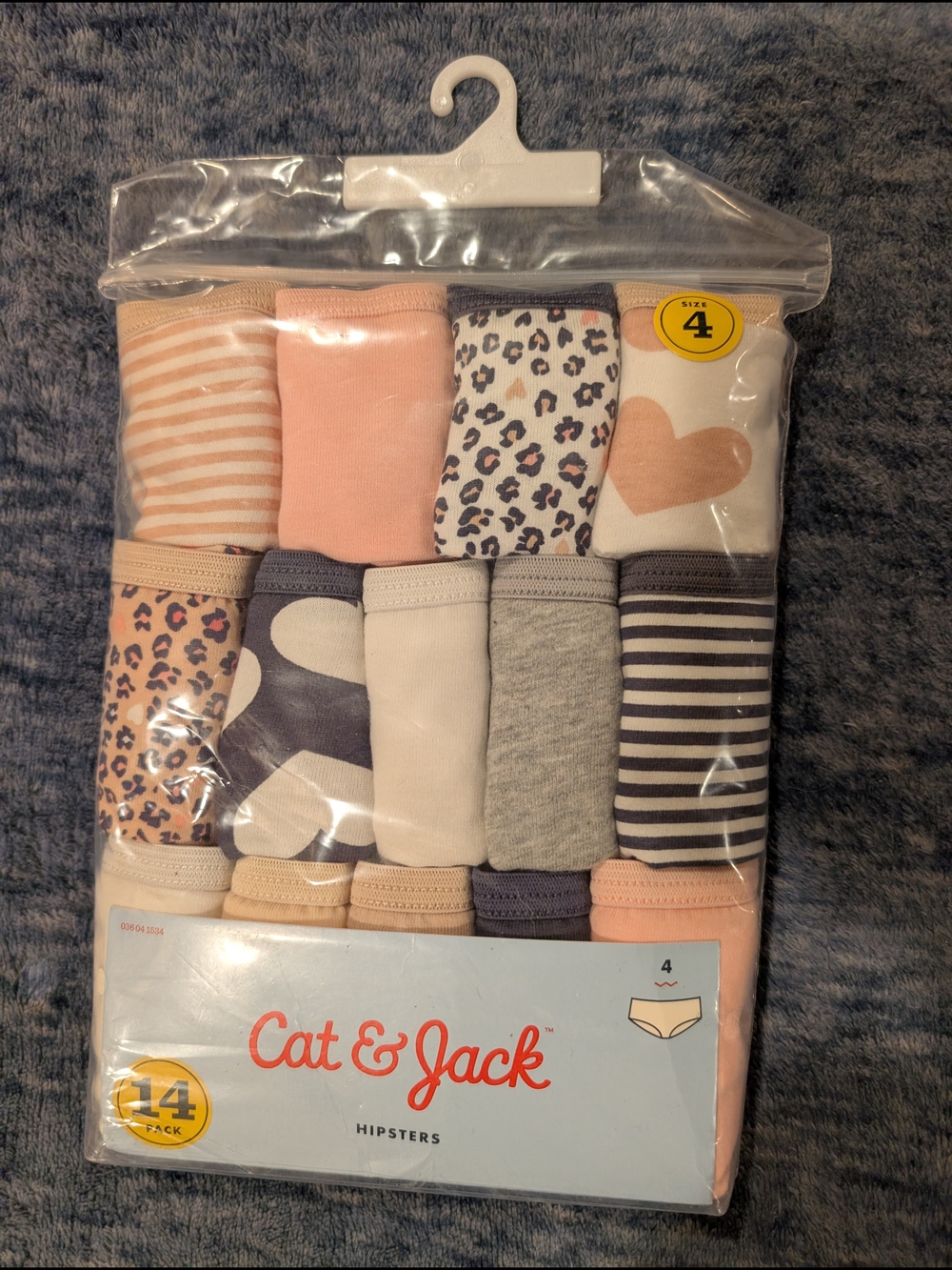 NWT Cat & Jack Girls' Hipster Underwear 14-Pack - Size 4